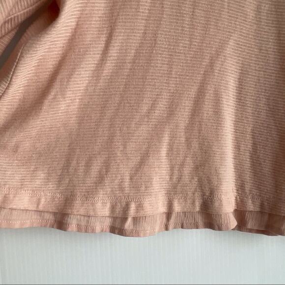 Free People Billie ribbed layered top xs peach/light pink - Picture 7 of 11